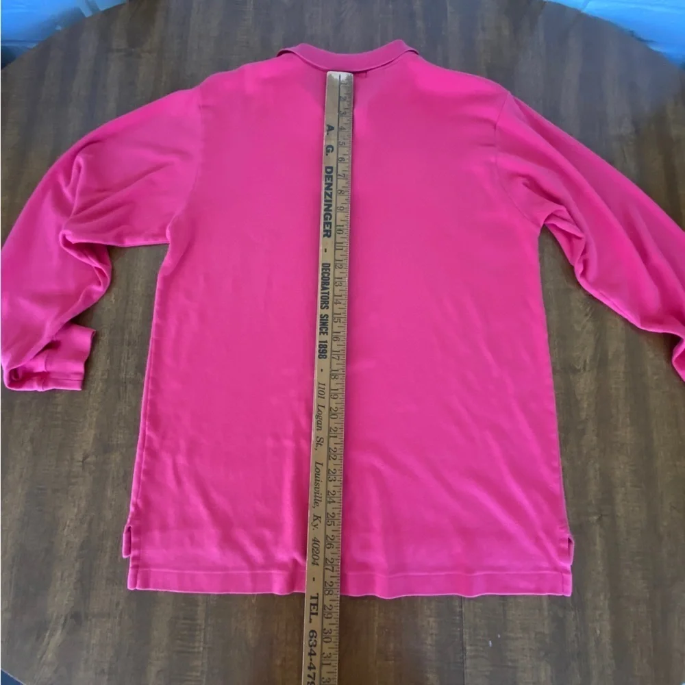 J. CREW Polo L/S Pink Shirt Size Medium